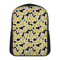 White And Black Frangipani Pattern Print Casual Backpack