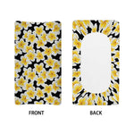 White And Black Frangipani Pattern Print Changing Pad Cover