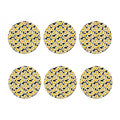White And Black Frangipani Pattern Print Coaster Set