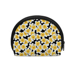 White And Black Frangipani Pattern Print Coin Purse