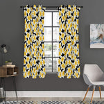 White And Black Frangipani Pattern Print Curtain