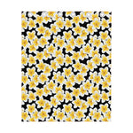 White And Black Frangipani Pattern Print Curtain