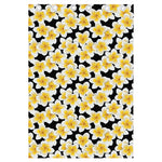 White And Black Frangipani Pattern Print Curtain