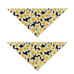 White And Black Frangipani Pattern Print Dog Bandana