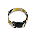 White And Black Frangipani Pattern Print Dog Collar