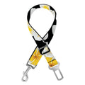 White And Black Frangipani Pattern Print Dog Seat Belt