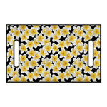 White And Black Frangipani Pattern Print Golf Cart Seat Cover