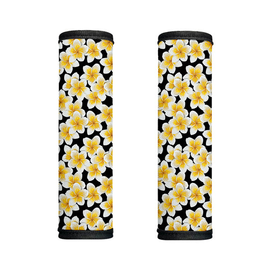 White And Black Frangipani Pattern Print Handle Covers