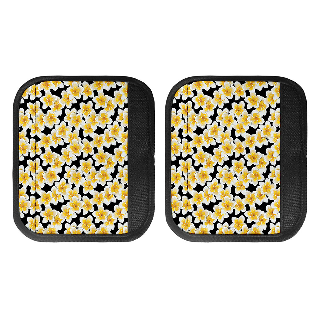 White And Black Frangipani Pattern Print Handle Covers