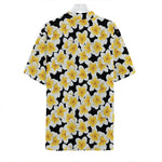 White And Black Frangipani Pattern Print Hawaiian Shirt