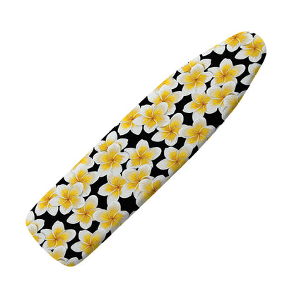 White And Black Frangipani Pattern Print Ironing Board Cover