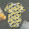 White And Black Frangipani Pattern Print Men's Bodysuit