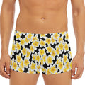 White And Black Frangipani Pattern Print Men's Short Boxer Briefs