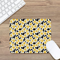 White And Black Frangipani Pattern Print Mouse Pad