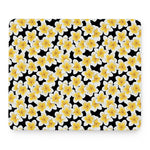 White And Black Frangipani Pattern Print Mouse Pad