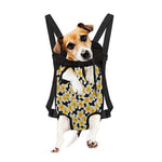 White And Black Frangipani Pattern Print Pet Carrier Backpack