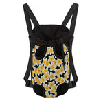 White And Black Frangipani Pattern Print Pet Carrier Backpack