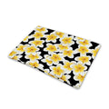 White And Black Frangipani Pattern Print Pet Cooling Mat Cover