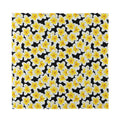 White And Black Frangipani Pattern Print Silk Bandana
