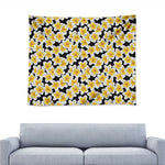 White And Black Frangipani Pattern Print Tapestry