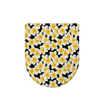 White And Black Frangipani Pattern Print Toilet Lid Cover