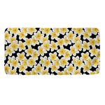 White And Black Frangipani Pattern Print Towel