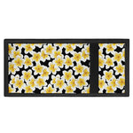 White And Black Frangipani Pattern Print Trifold Wallet