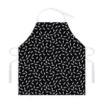 White And Black Gun Bullet Pattern Print Adjustable Apron