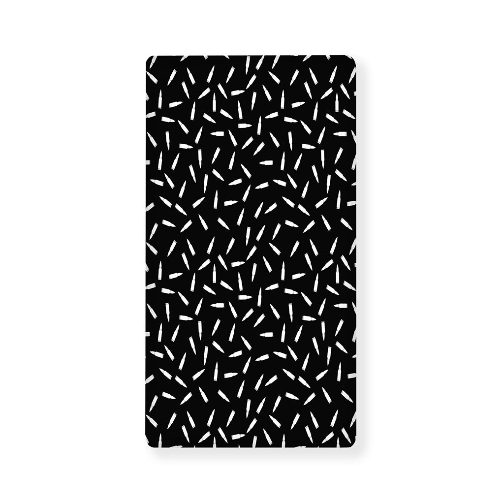 White And Black Gun Bullet Pattern Print Baby Crib Sheet