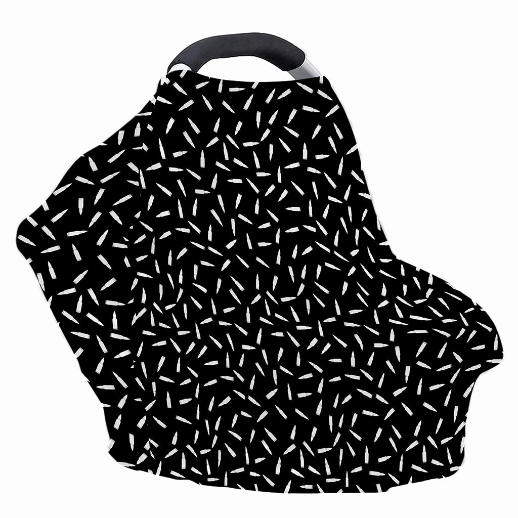 White And Black Gun Bullet Pattern Print Baby Seat Cover