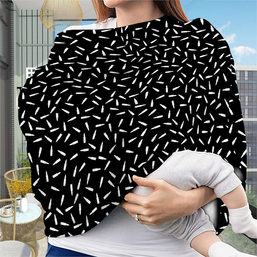 White And Black Gun Bullet Pattern Print Baby Seat Cover