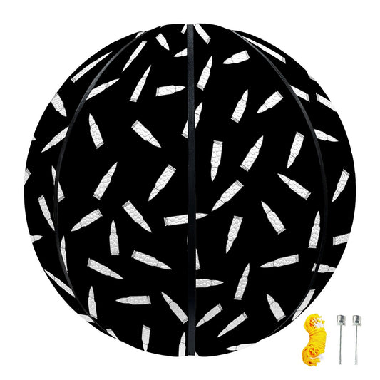White And Black Gun Bullet Pattern Print Basketball