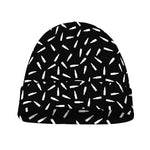 White And Black Gun Bullet Pattern Print Beanie