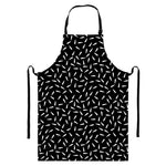 White And Black Gun Bullet Pattern Print Bib Apron With Pocket