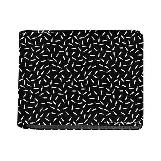White And Black Gun Bullet Pattern Print Bifold Wallet