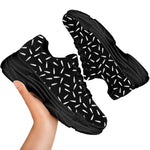 White And Black Gun Bullet Pattern Print Black Chunky Shoes