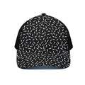 White And Black Gun Bullet Pattern Print Black Mesh Trucker Hat