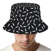 White And Black Gun Bullet Pattern Print Bucket Hat