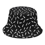 White And Black Gun Bullet Pattern Print Bucket Hat