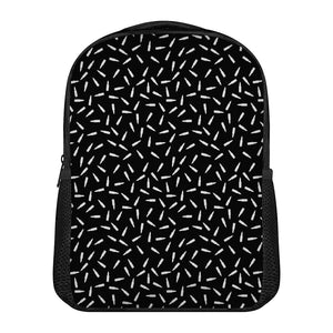 White And Black Gun Bullet Pattern Print Casual Backpack