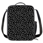 White And Black Gun Bullet Pattern Print Crossbody Lunch Bag