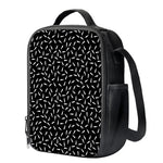 White And Black Gun Bullet Pattern Print Crossbody Lunch Bag