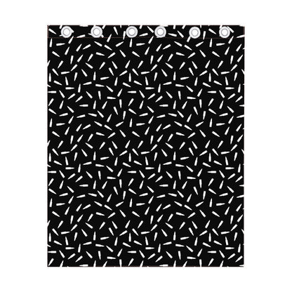 White And Black Gun Bullet Pattern Print Curtain