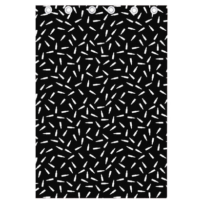 White And Black Gun Bullet Pattern Print Curtain