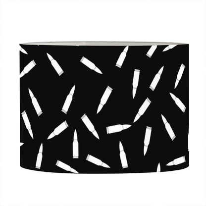White And Black Gun Bullet Pattern Print Drum Lamp Shade