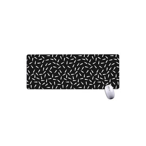 White And Black Gun Bullet Pattern Print Extended Mouse Pad