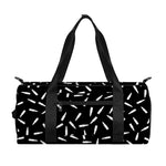 White And Black Gun Bullet Pattern Print Gym Bag