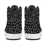White And Black Gun Bullet Pattern Print High Top Leather Sneakers
