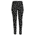 White And Black Gun Bullet Pattern Print High-Waisted Pocket Leggings