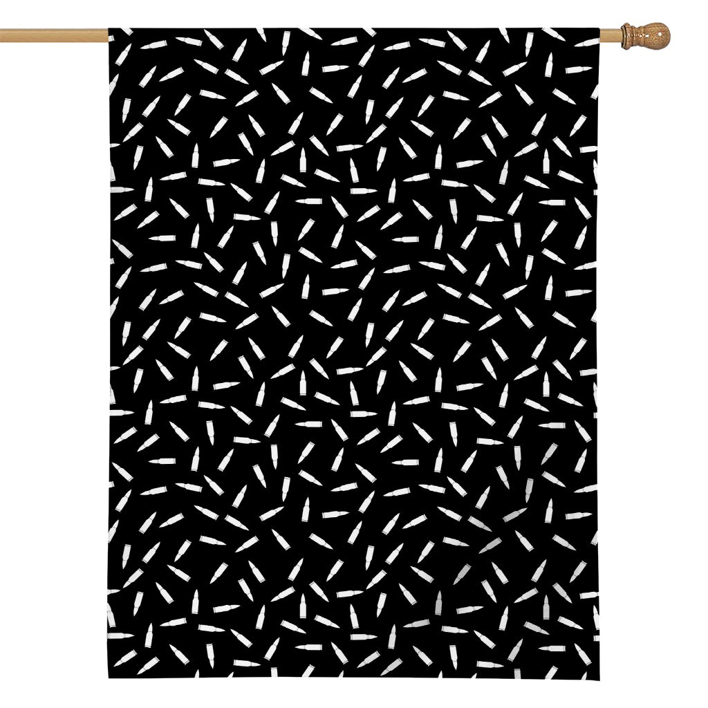 White And Black Gun Bullet Pattern Print House Flag